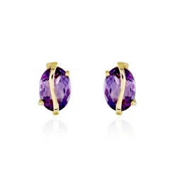 Histoire d'Or Boucles D'oreilles Puces Or Jaune Prudencia Améthystes* Boucles D'Oreilles|Clous D'Oreilles
