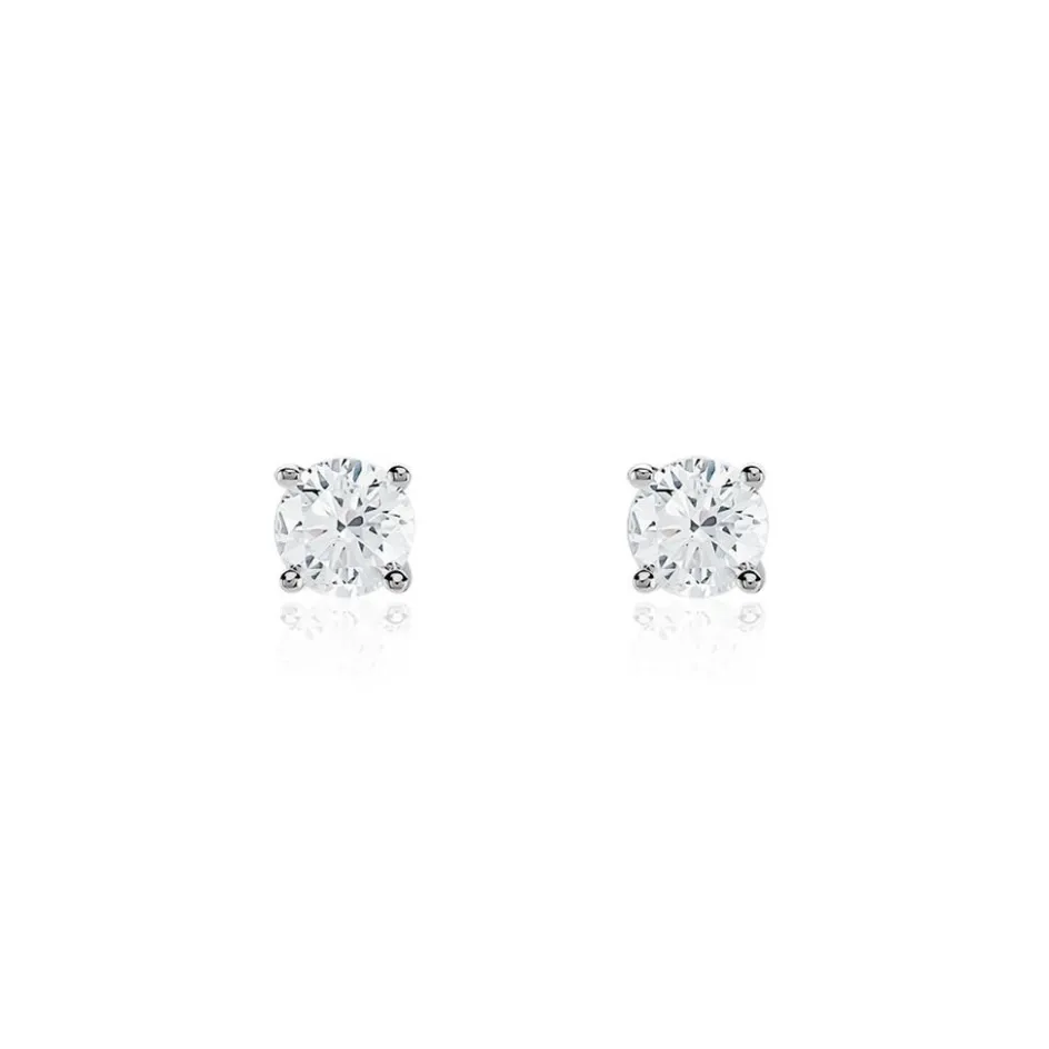 Online Histoire d'Or Boucles D'oreilles Puces Or Blanc Aphrodite Diamant or blanc diamant