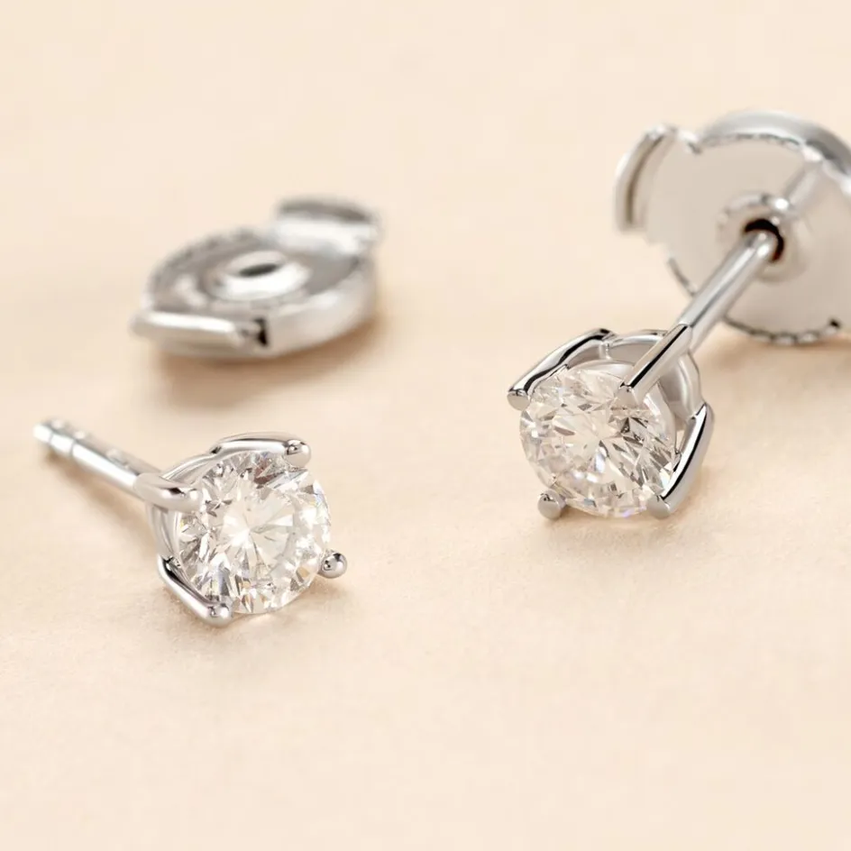 Online Histoire d'Or Boucles D'oreilles Puces Or Blanc Aphrodite Diamant or blanc diamant