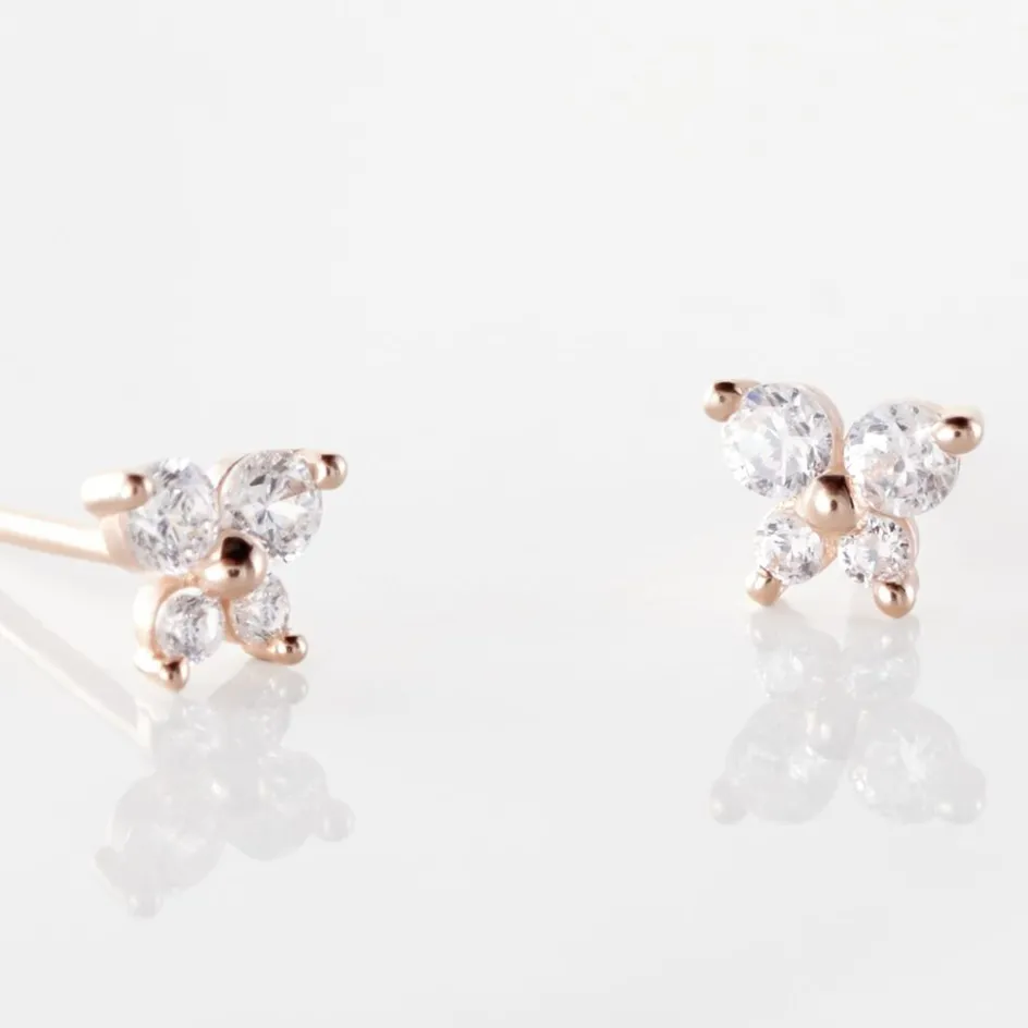Clearance Histoire d'Or Boucles D'oreilles Puces Or Rose Oxydes De Zirconium