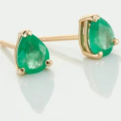 Histoire d'Or Boucles D'oreilles Puces Or Jaune Isador Emeraude* Boucles D'Oreilles|Clous D'Oreilles