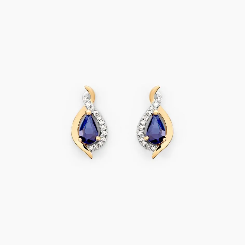 Histoire d'Or Boucles D'oreilles Puces Or Jaune Angelika Saphir* Boucles D'Oreilles|Clous D'Oreilles