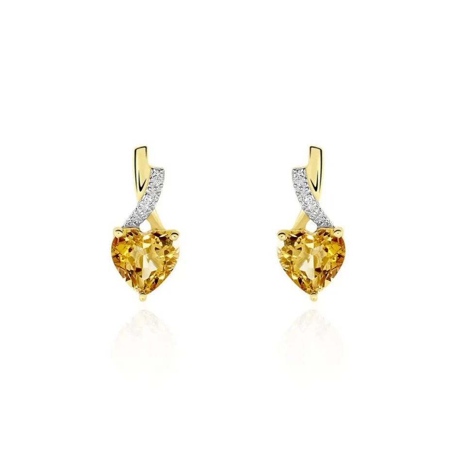 New Histoire d'Or Boucles D'oreilles Puces Or Jaune Clothilde or jaune citrine