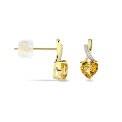 New Histoire d'Or Boucles D'oreilles Puces Or Jaune Clothilde or jaune citrine