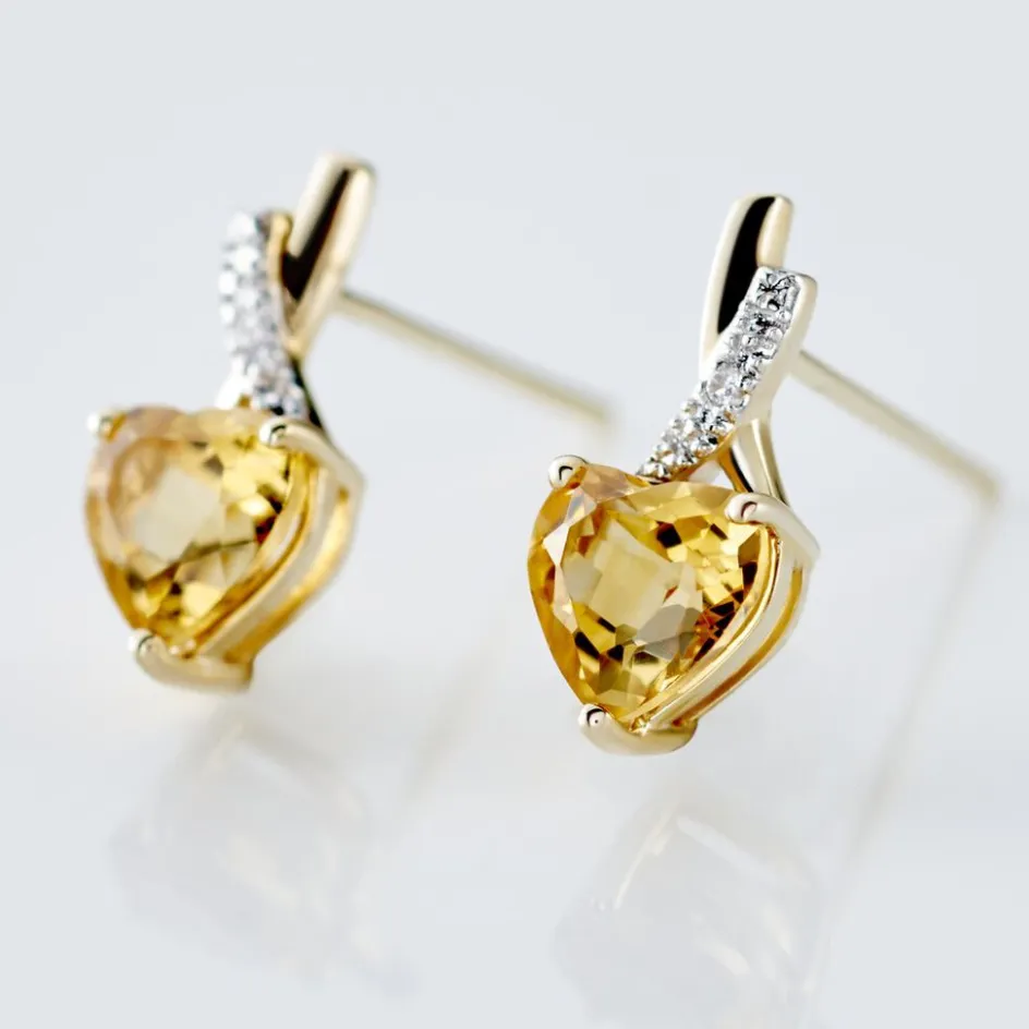 New Histoire d'Or Boucles D'oreilles Puces Or Jaune Clothilde or jaune citrine