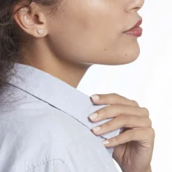 Sale Histoire d'Or Boucles D'oreilles Puces Or Jaune Ianuaria Cristal