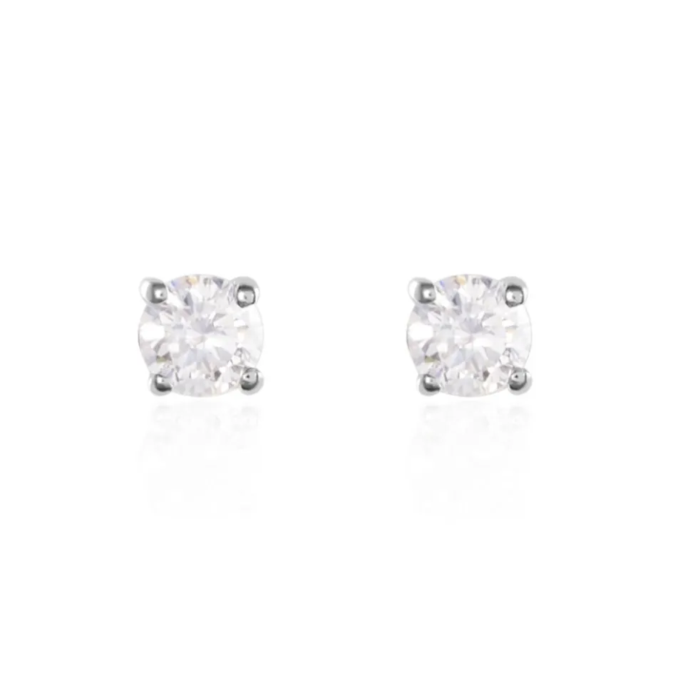 Online Histoire d'Or Boucles D'oreilles Puces Or Blanc Victoria Diamants