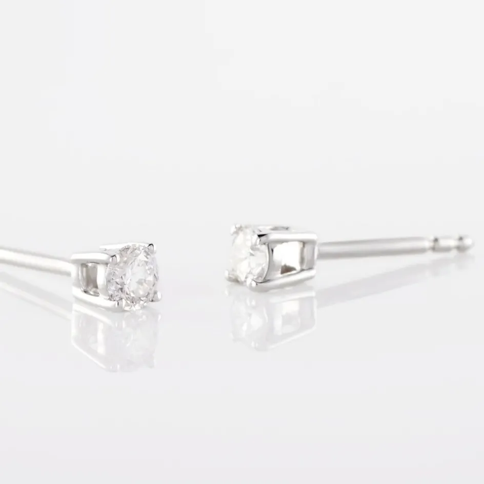Online Histoire d'Or Boucles D'oreilles Puces Or Blanc Victoria Diamants