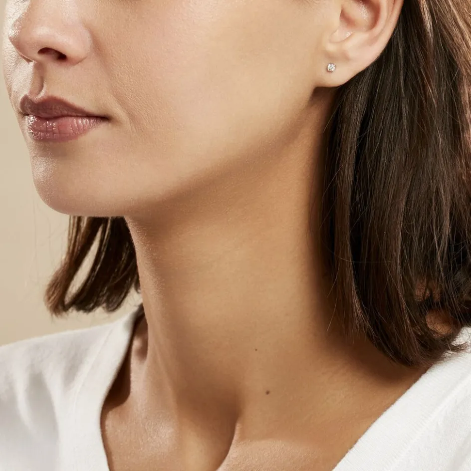 Online Histoire d'Or Boucles D'oreilles Puces Or Blanc Victoria Diamants