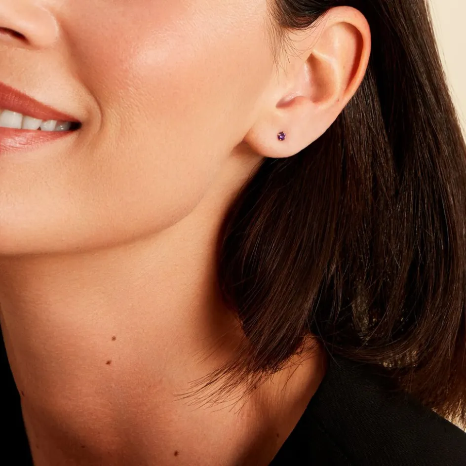 Outlet Histoire d'Or Boucles D'oreilles Puces De Zirconium or jaune oxyde