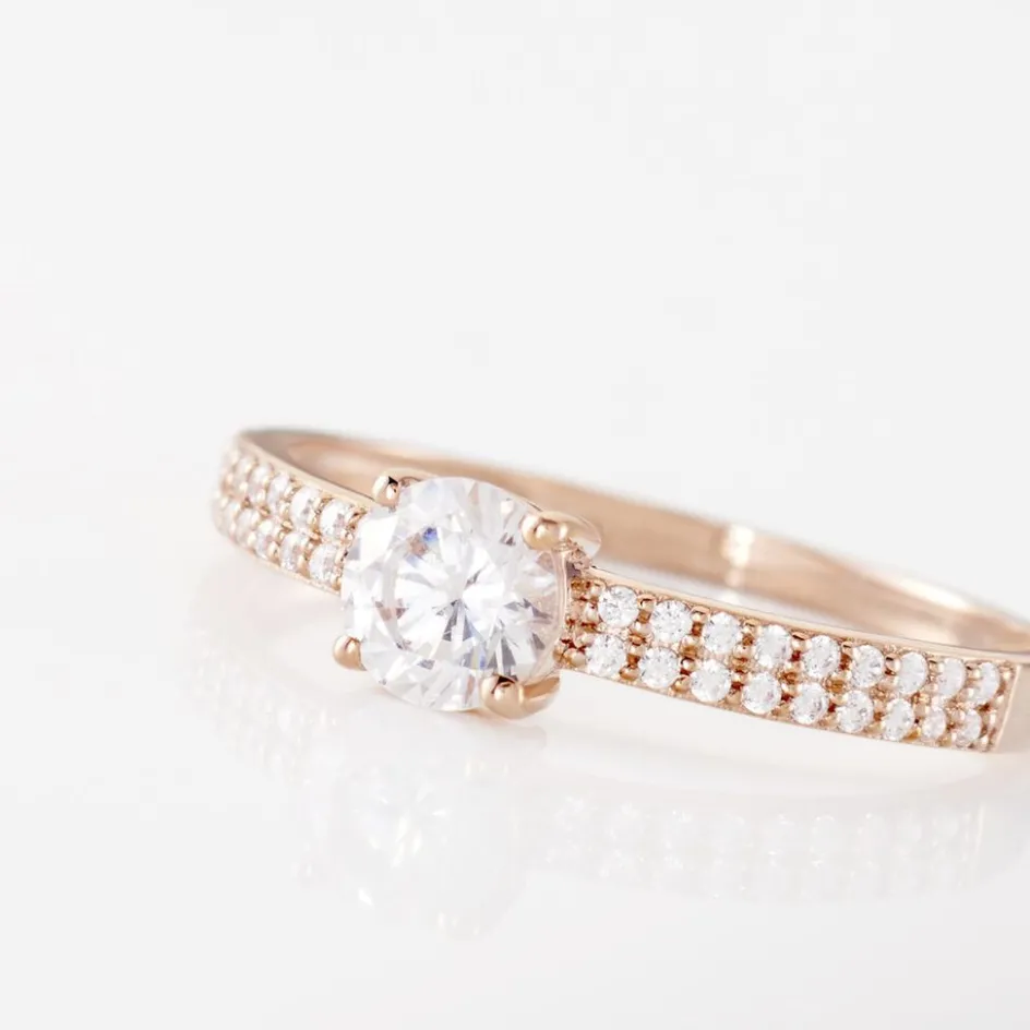 Hot Histoire d'Or Boucles D'oreilles Puces Or Rose Maeva Topazes Oxydes De Zirconium