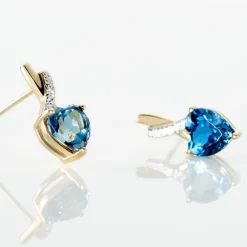 Online Histoire d'Or Boucles D'oreilles Puces Or Jaune Clothilde Topaze Et Oxydes or jaune topaze london blue