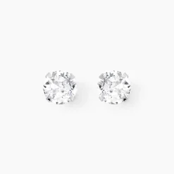 Hot Histoire d'Or Boucles D'oreilles Puces Philia Argent Blanc Oxyde De Zirconium