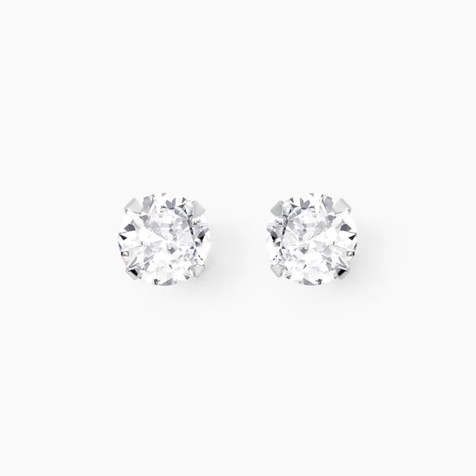 Hot Histoire d'Or Boucles D'oreilles Puces Philia Argent Blanc Oxyde De Zirconium