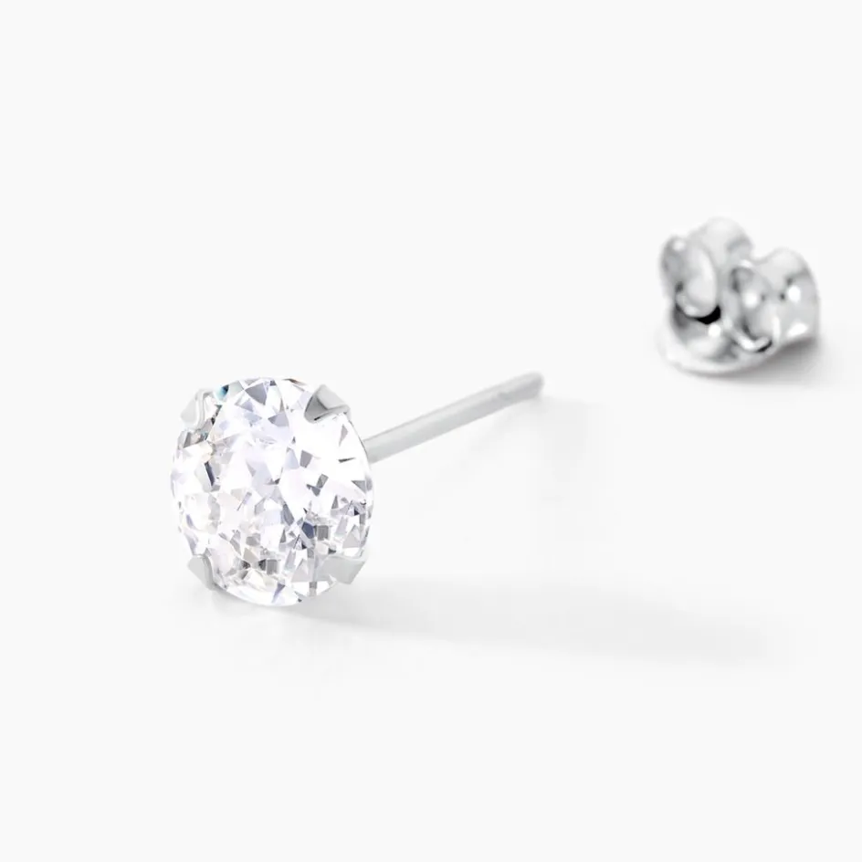 Hot Histoire d'Or Boucles D'oreilles Puces Philia Argent Blanc Oxyde De Zirconium