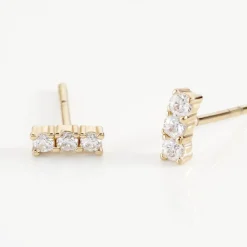 Clearance Histoire d'Or Boucles D'oreilles Puces Plaqué Or Jaune Alodia Oxydes De Zirconium plaqué or jaune oxyde