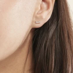 Clearance Histoire d'Or Boucles D'oreilles Puces Plaqué Or Jaune Alodia Oxydes De Zirconium plaqué or jaune oxyde