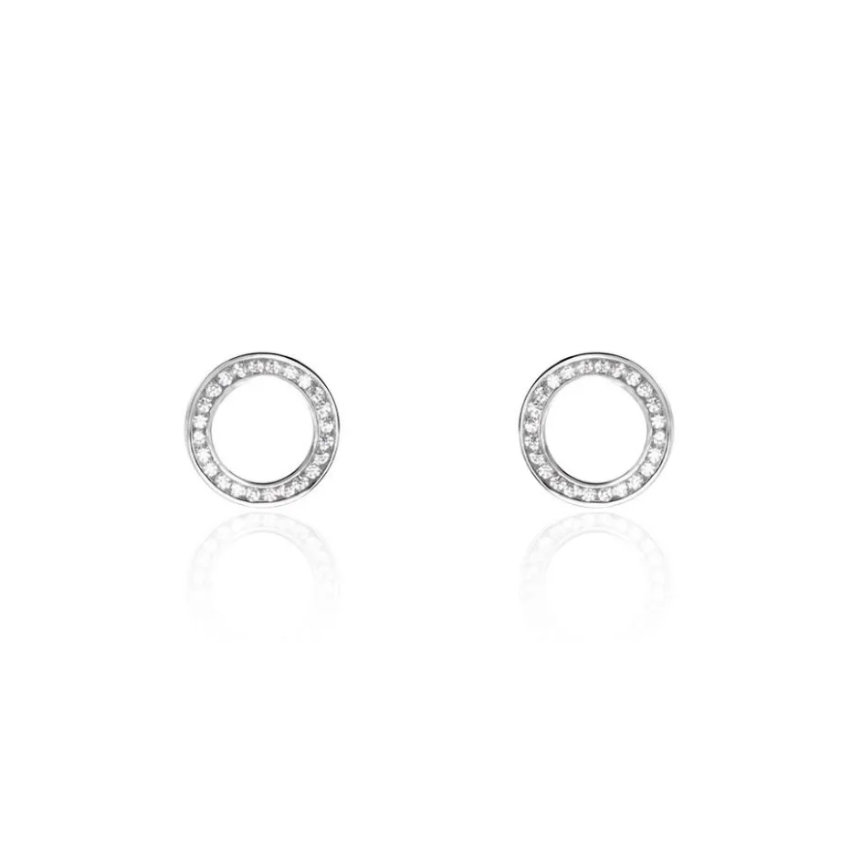 New Histoire d'Or Boucles D'oreilles Puces Prisco Argent Blanc Oxyde De Zirconium