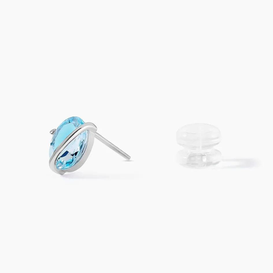 Discount Histoire d'Or Boucles D'oreilles Puces Prudencia Or Blanc Topaze or blanc topaze bleue