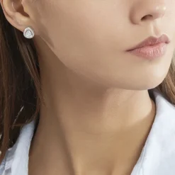 Clearance Histoire d'Or Boucles D'oreilles Puces Pilar Argent Blanc Oxyde De Zirconium