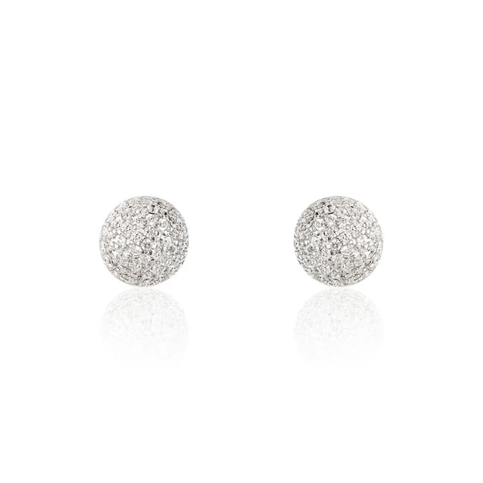 Online Histoire d'Or Boucles D'oreilles Puces Perta Argent Blanc Oxyde De Zirconium