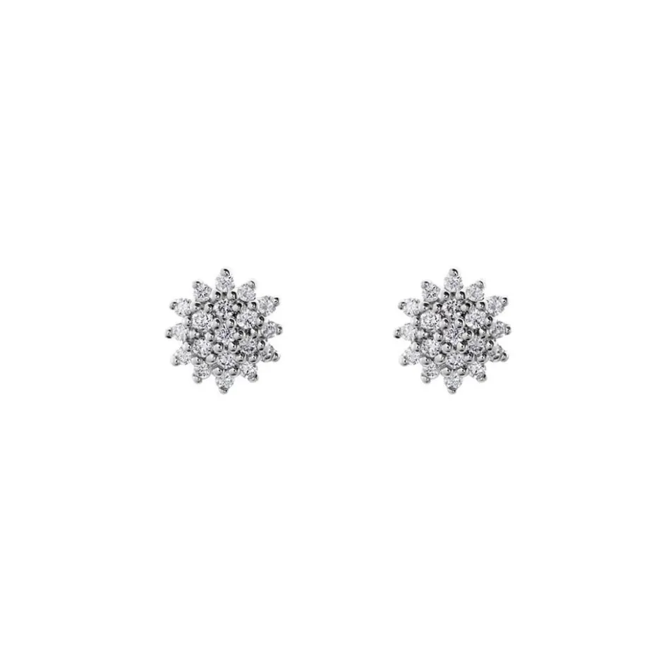 New Histoire d'Or Boucles D'oreilles Puces Platine Alden Diamants