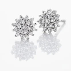 New Histoire d'Or Boucles D'oreilles Puces Platine Alden Diamants