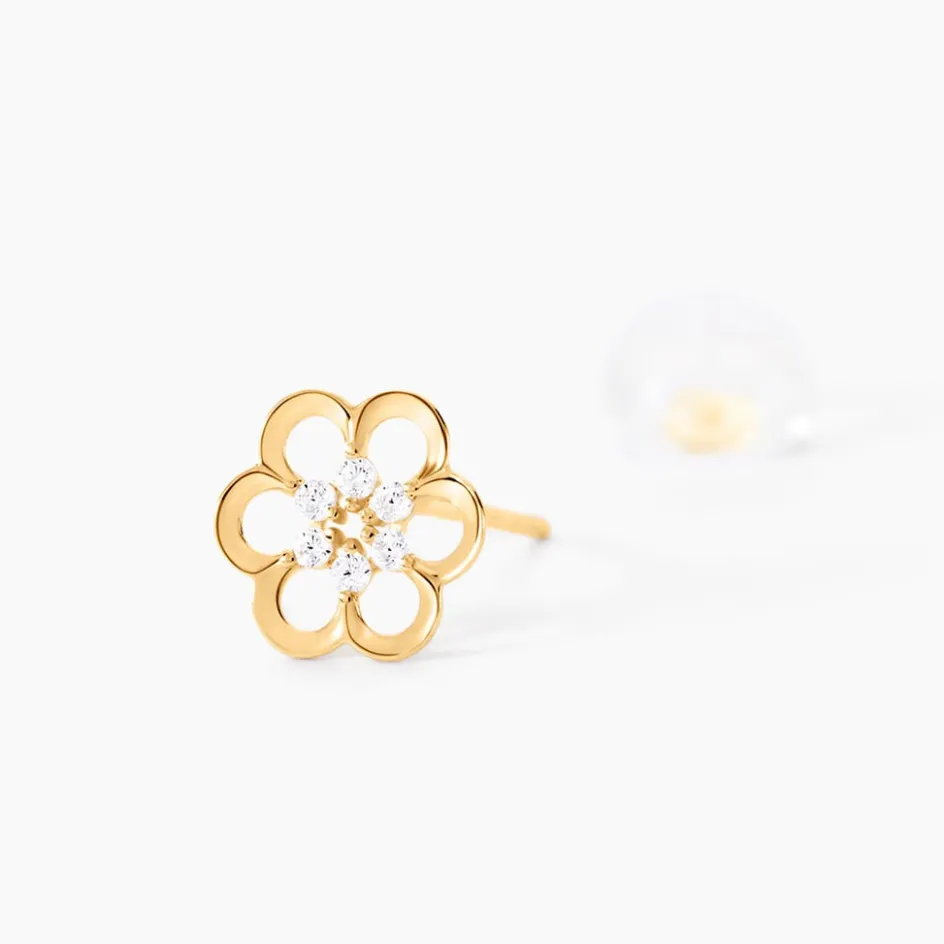 Histoire d'Or Boucles D'oreilles Puces Philine Fleur De Zirconium* Boucles D'Oreilles|Clous D'Oreilles