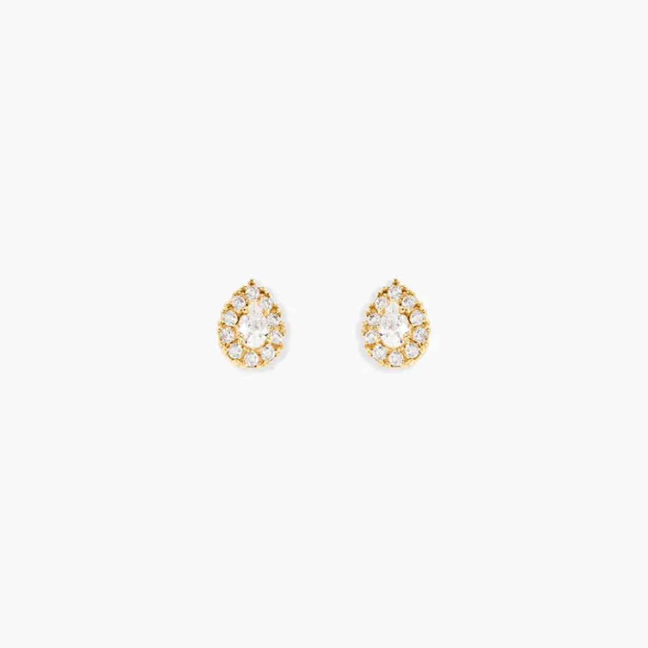 Clearance Histoire d'Or Boucles D'Oreilles Puces Pilvi Or Jaune Oxyde De Zirconium