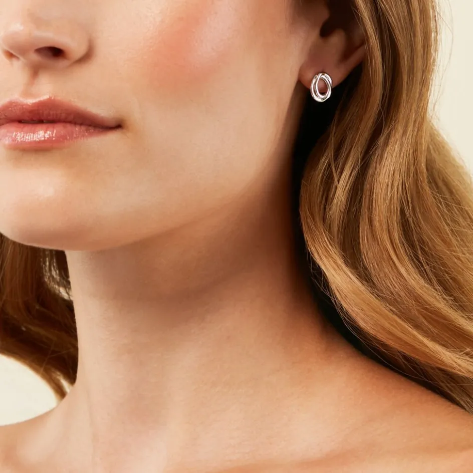 Online Histoire d'Or Boucles D'Oreilles Puces Paros Argent Blanc