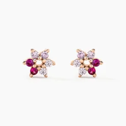 New Histoire d'Or Boucles D'oreilles Puces Pavel Argent Rose Oxyde De Zirconium argent rose oxyde rose