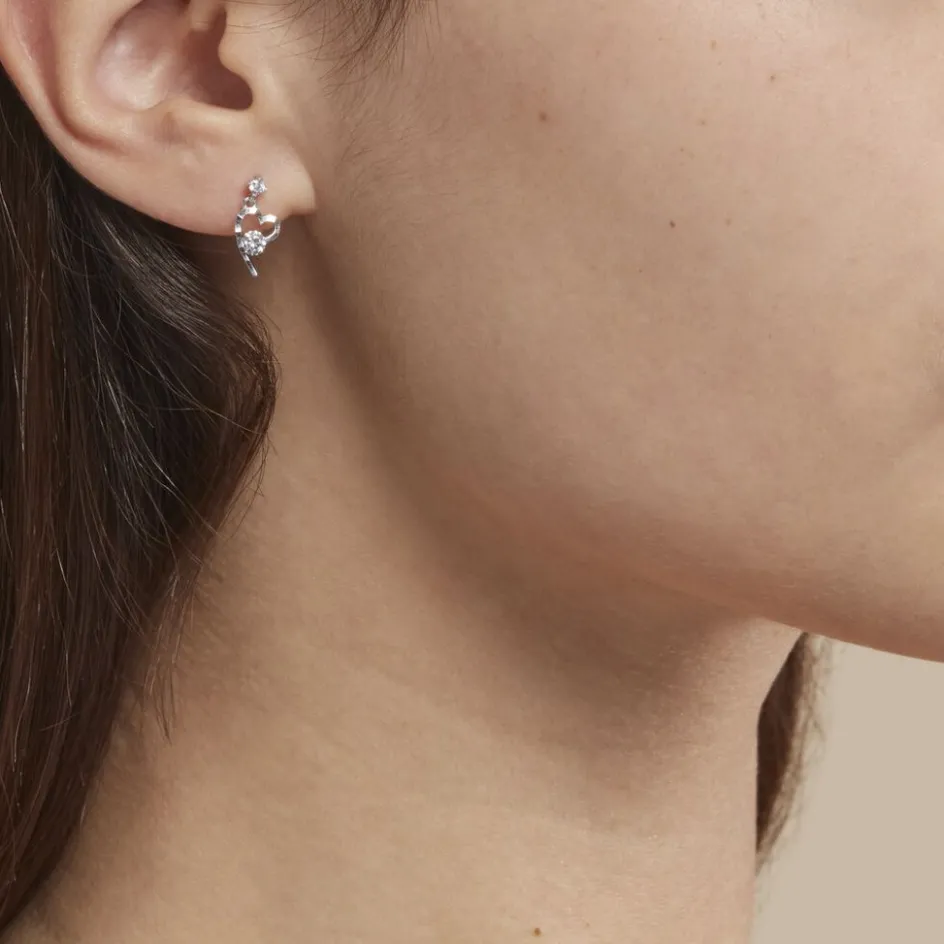 Sale Histoire d'Or Boucles D'oreilles Puces Romance De Zirconium or blanc oxyde