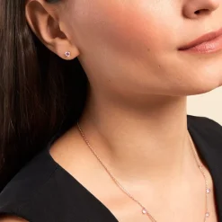 Outlet Histoire d'Or Boucles D'oreilles Puces Rio Argent Rose Oxyde argent rose oxyde rose