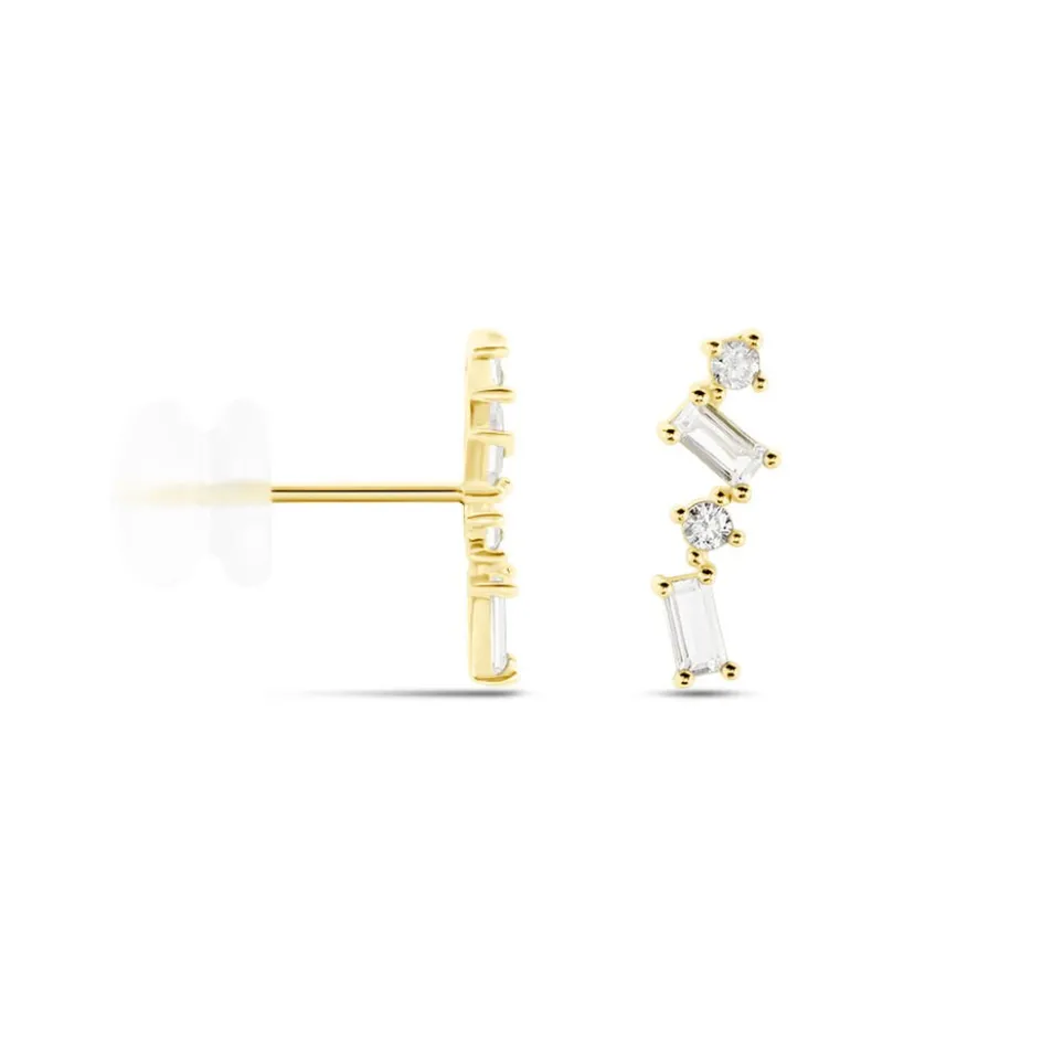 Clearance Histoire d'Or Boucles D'oreilles Puces Renita Or Jaune Oxyde De Zirconium