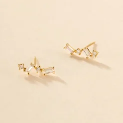 Clearance Histoire d'Or Boucles D'oreilles Puces Renita Or Jaune Oxyde De Zirconium