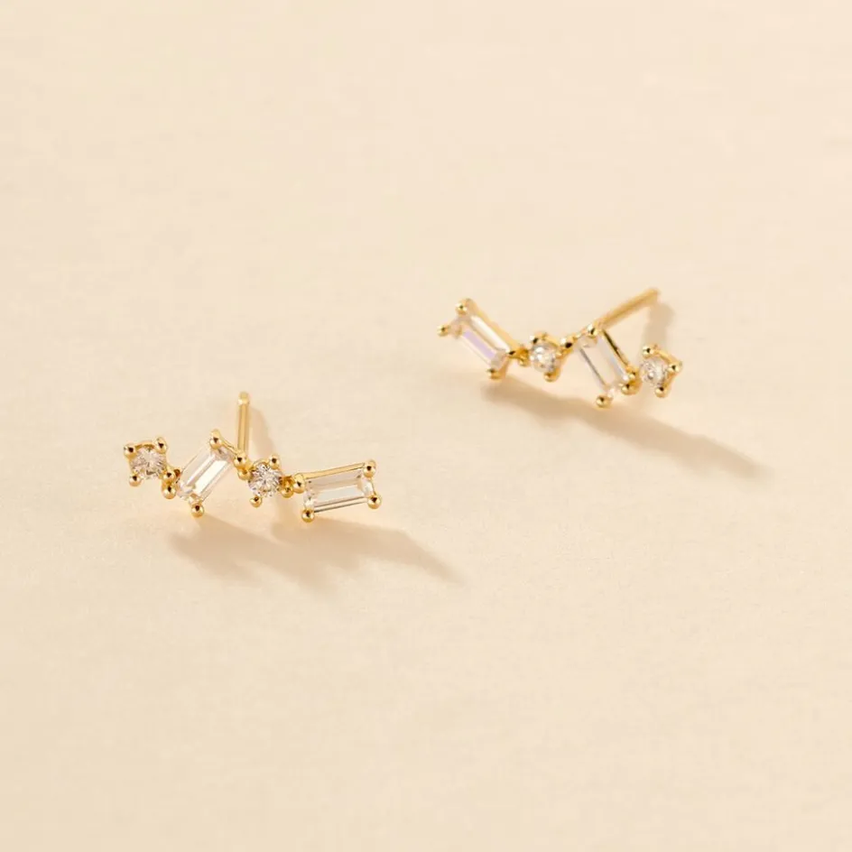 Clearance Histoire d'Or Boucles D'oreilles Puces Renita Or Jaune Oxyde De Zirconium