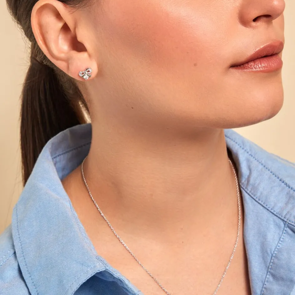 Outlet Histoire d'Or Boucles D'oreilles Puces Suna Argent Blanc Oxyde De Zirconium