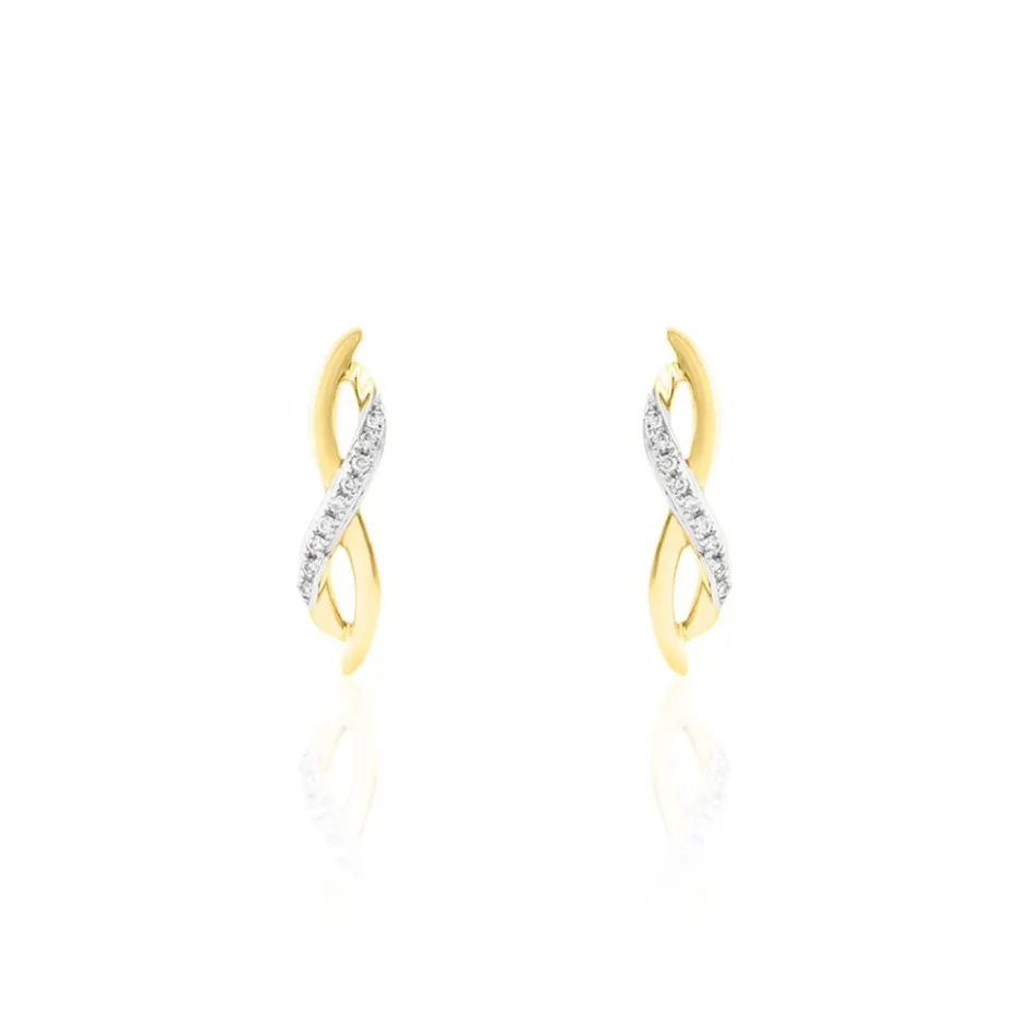 Online Histoire d'Or Boucles D'oreilles Puces Smina Or Jaune Diamant
