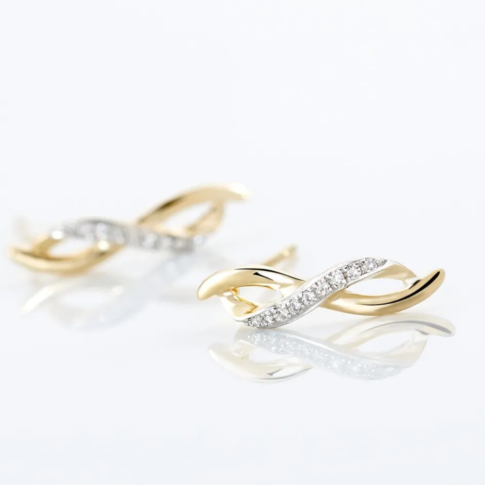 Online Histoire d'Or Boucles D'oreilles Puces Smina Or Jaune Diamant