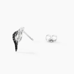 Online Histoire d'Or Boucles D'oreilles Puces Sculptural Or Blanc Diamant