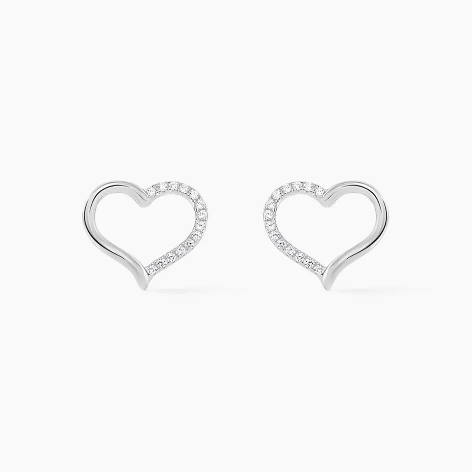 Best Histoire d'Or Boucles D'oreilles Puces Salona Argent Blanc Oxyde De Zirconium