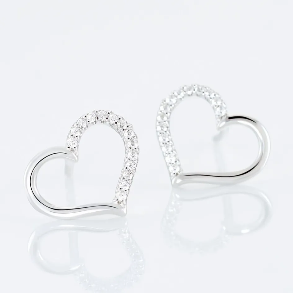 Best Histoire d'Or Boucles D'oreilles Puces Salona Argent Blanc Oxyde De Zirconium