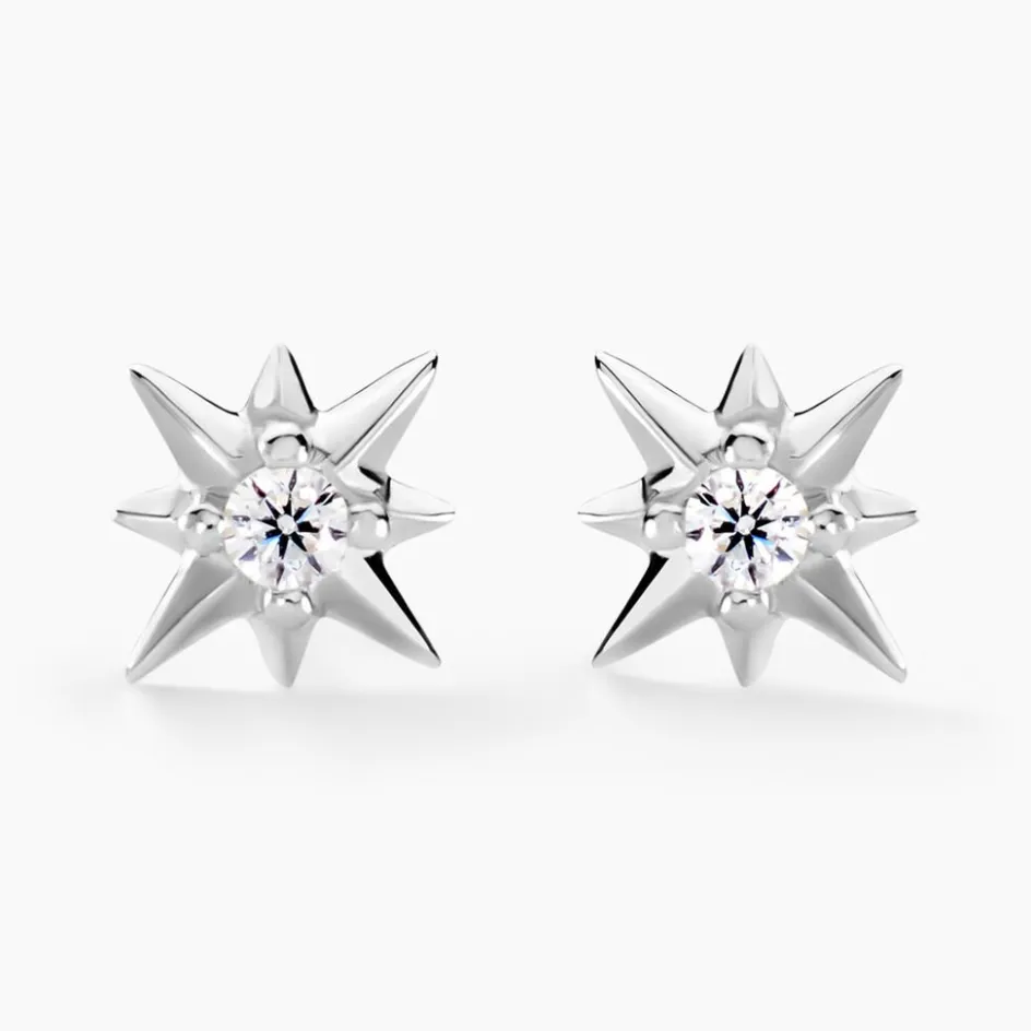 Online Histoire d'Or Boucles D'oreilles Puces Semira Argent Blanc Oxyde De Zirconium
