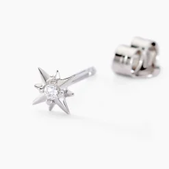 Online Histoire d'Or Boucles D'oreilles Puces Semira Argent Blanc Oxyde De Zirconium