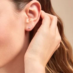 Online Histoire d'Or Boucles D'oreilles Puces Semira Argent Blanc Oxyde De Zirconium