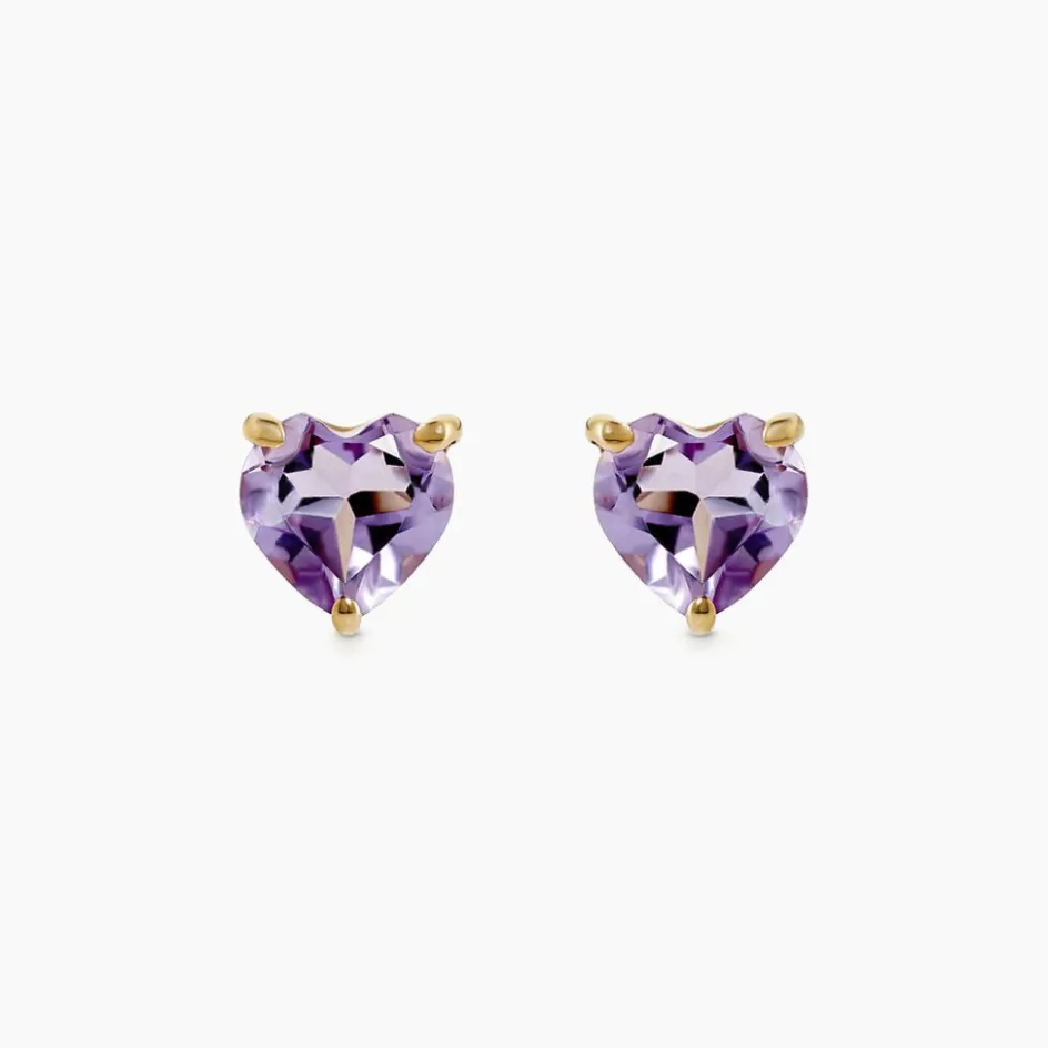 Online Histoire d'Or Boucles D'oreilles Puces Salona Or Jaune Amethyste Violet
