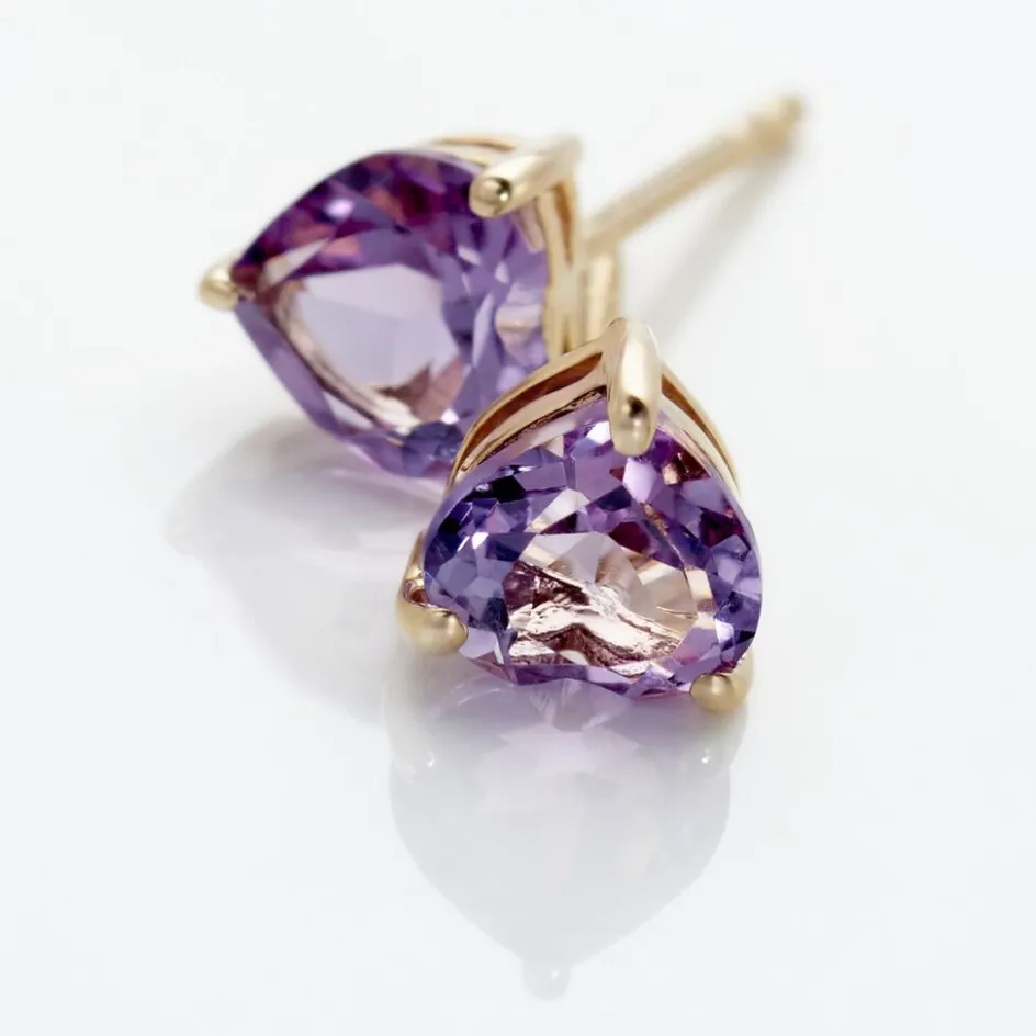 Online Histoire d'Or Boucles D'oreilles Puces Salona Or Jaune Amethyste Violet