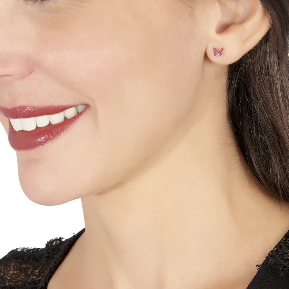 Clearance Histoire d'Or Boucles D'oreilles Puces Solena Papillon Or Jaune