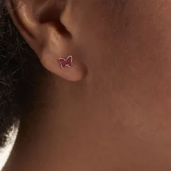 Clearance Histoire d'Or Boucles D'oreilles Puces Solena Papillon Or Jaune