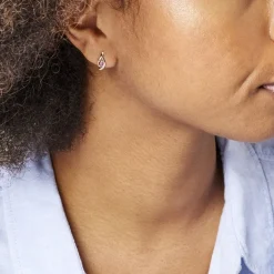 Sale Histoire d'Or Boucles D'oreilles Puces Sagesse Or Jaune Rubis Et Diamant